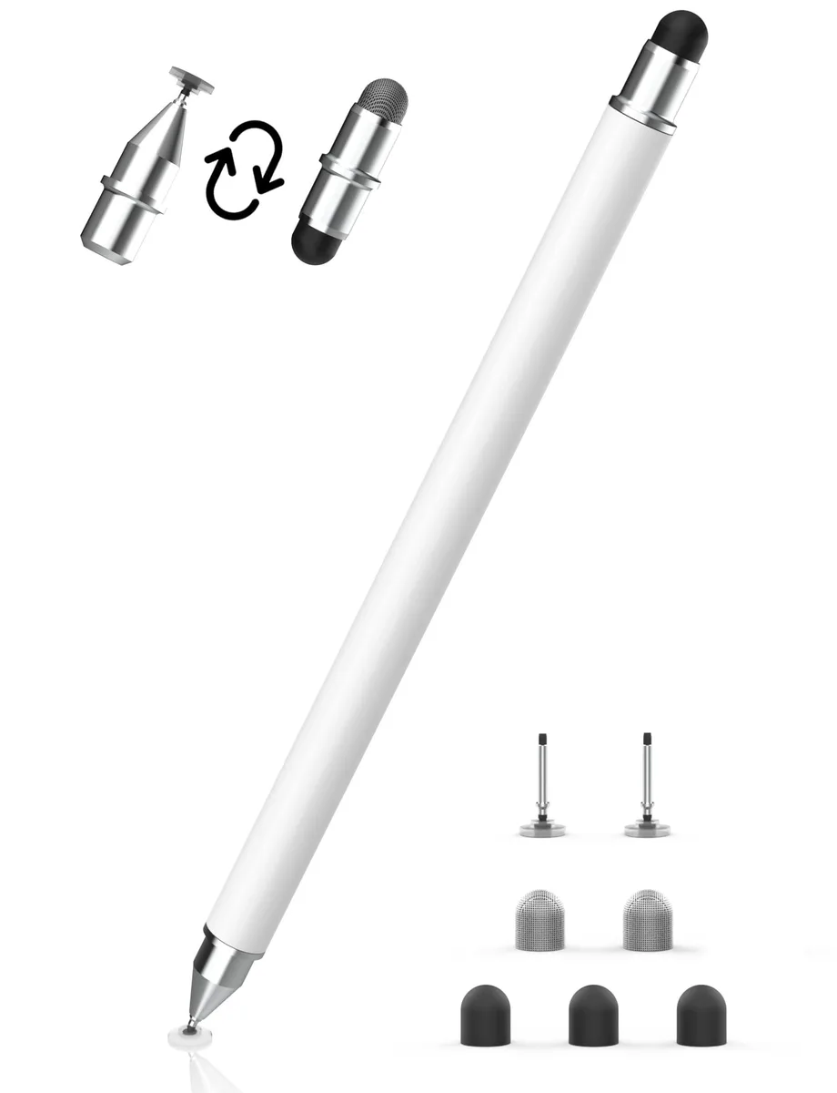  MEKO 3-in-1 Stylus White 5.9 in 180° disc tip — product photo