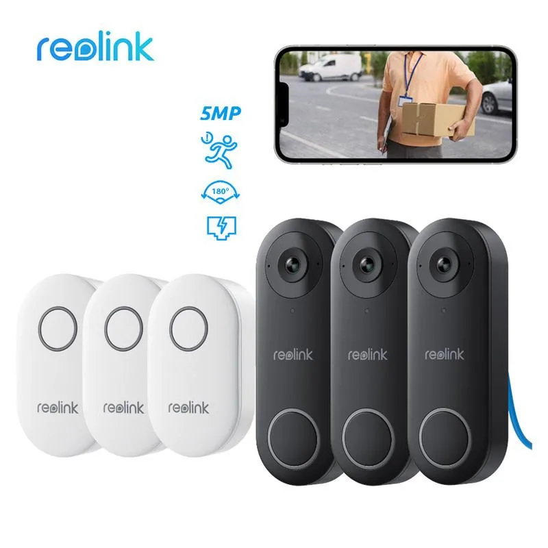 Reolink Reolink VD81 PoE Video Doorbell 5MP 3-Pack with Chime — product photo
