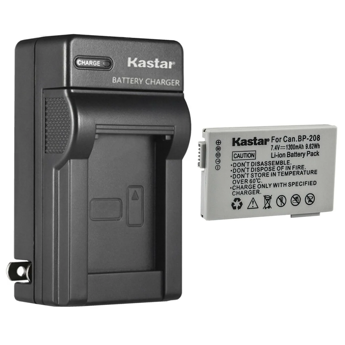 Kastar Kastar BP-208 battery &amp; charger 1-pack 1300mAh 7.4V — product photo