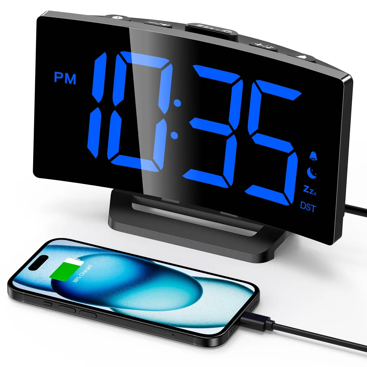  GOLOZA Digital Alarm Clock 12/24H USB Charging — product photo