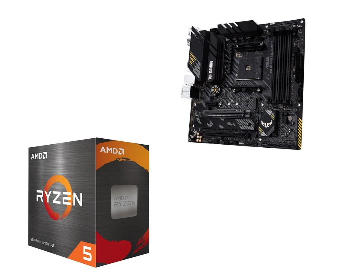 ASUS ASUS TUF GAMING B450M-PRO S AMD motherboard with Ryzen 5 5600X — product photo