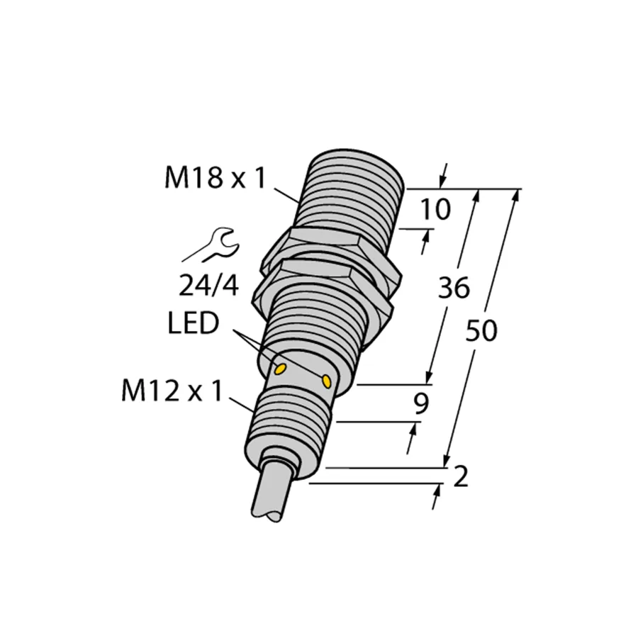 Turck Turck BI8U-EM18WD-AN6X 1634840 inductive sensor NPN M18 IP69K — product photo