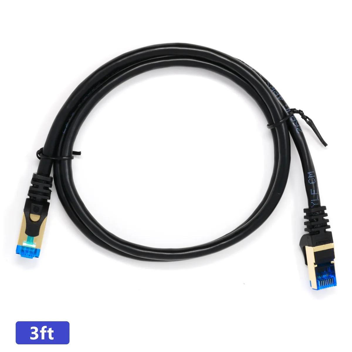 QualGear QualGear QG-CAT7R-1FT-BLK Cat 7 Network Ethernet Cable 3 ft Black — product photo