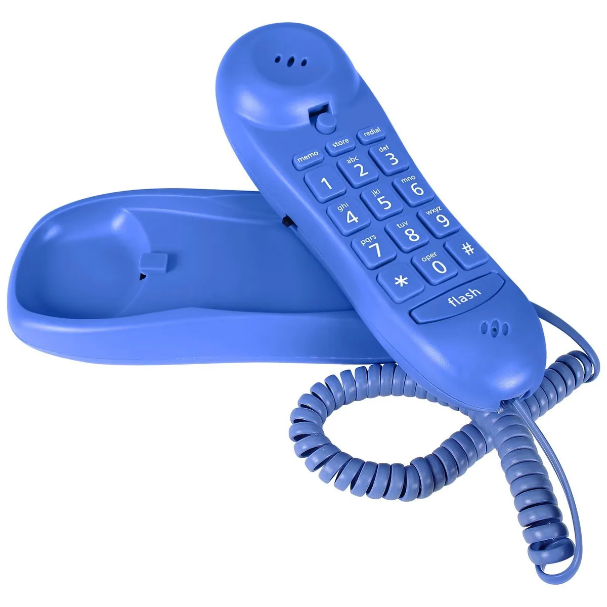  Blue Donuts BD-016BLUE Slimline Corded Telephone Blue 13 Number Memory — product photo