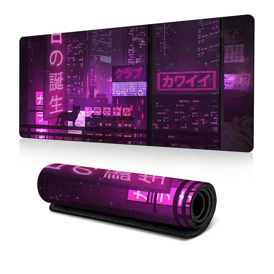 SOVAWIN SOVAWIN Cyberpunk Urban Street Mouse Pad Pink 800x300mm — product photo