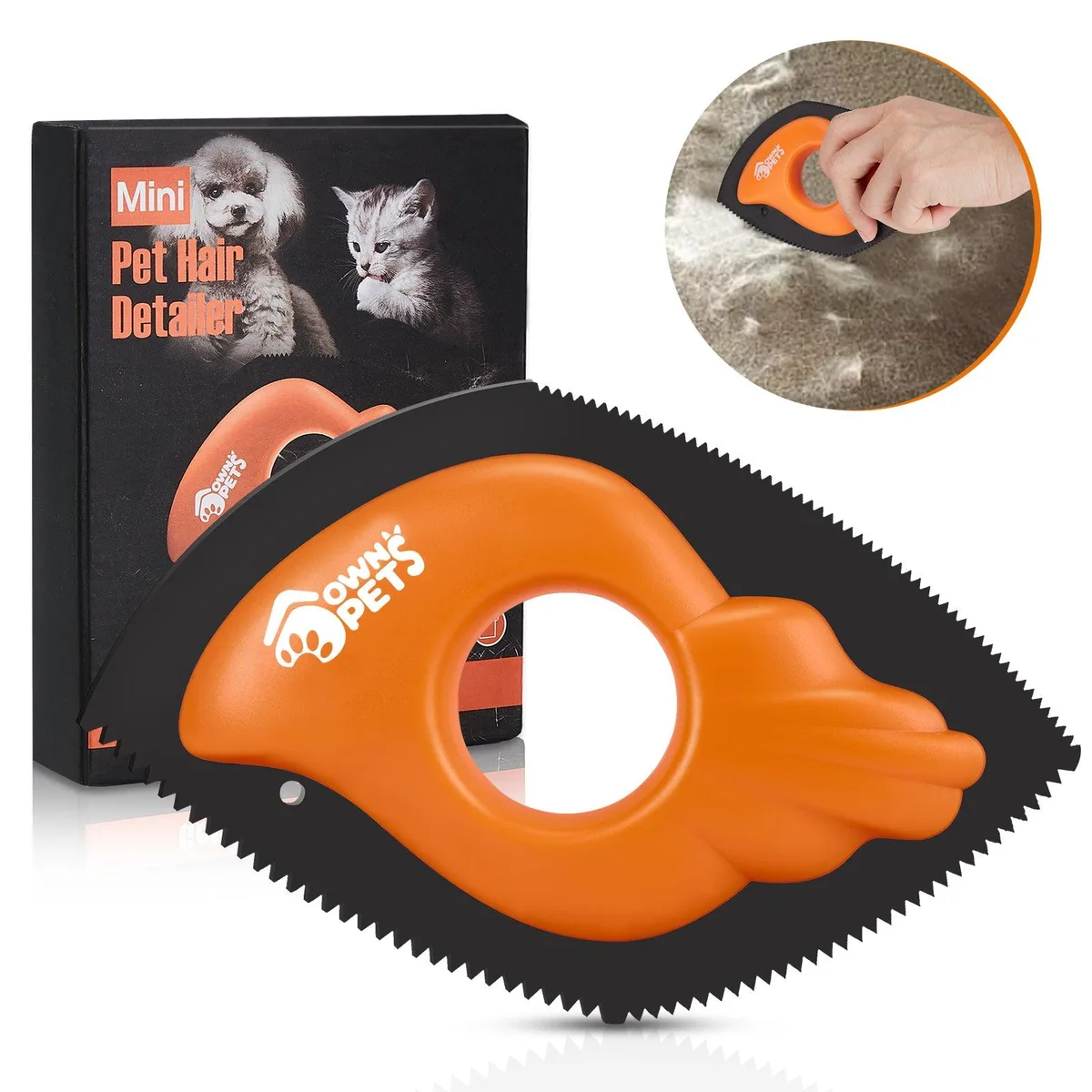 Ownpets Ownpets PET0252 Pet Hair Detailer 3.94" x 6.1" Orange — product photo