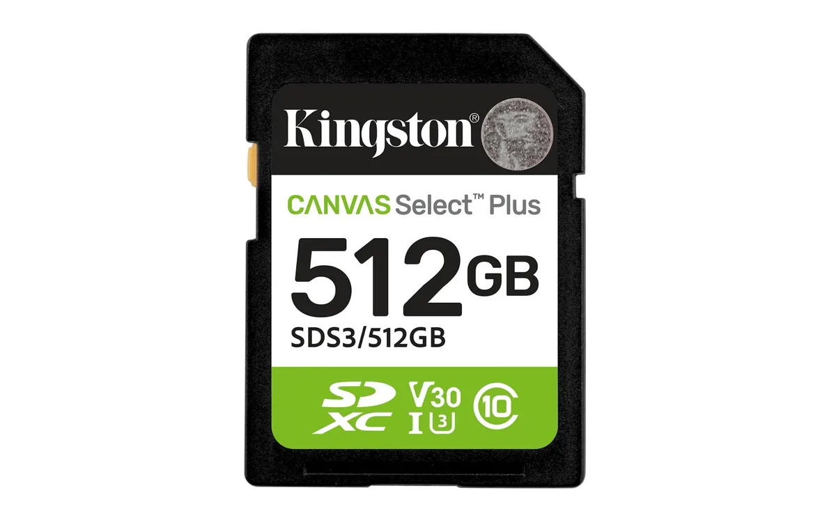 Kingston Technology Corp. Kingston Technology Corp. SDS3/512GB Canvas Select Plus SDXC Memory Card 512GB 150MB/s — product photo