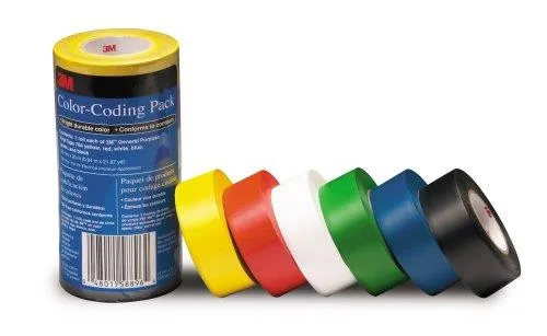 3M 3M 7641226PK Vinyl Tape 764 .94" x 65.61 ft 6 Colors 6/Pack — product photo