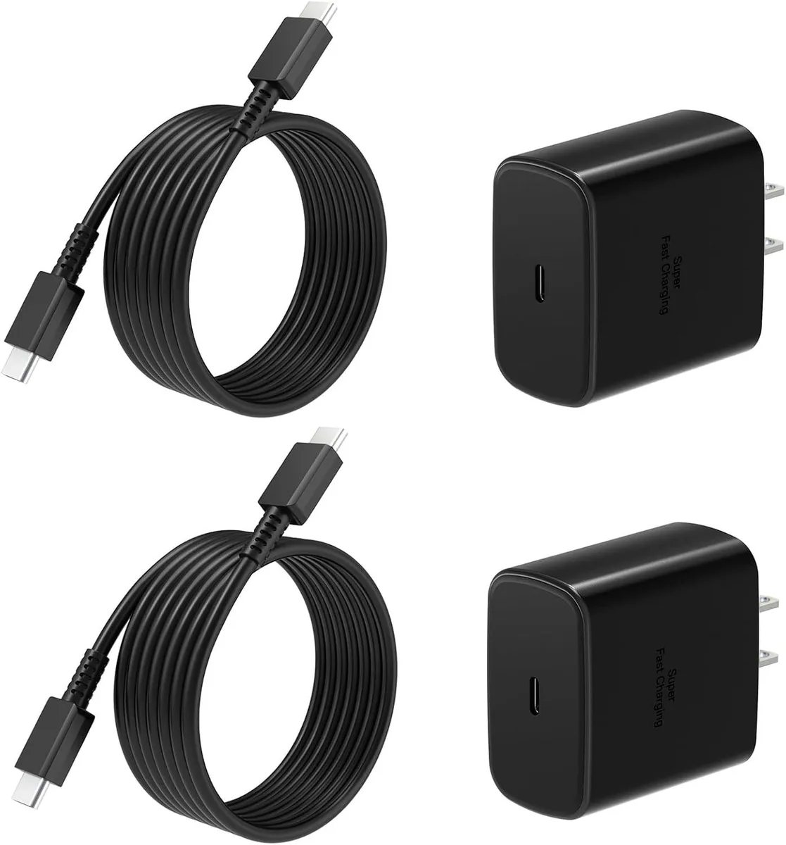 ONITOON ONITOON 45W USB-C PPS Wall Charger 2-Pack 6FT Cable Galaxy S25 S24 S23 S22 S21 S20 Tab S9 iPhone 17 16 15 — product photo