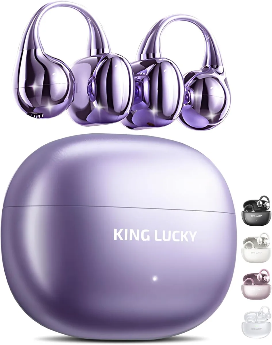 YINGHUA YINGHUA Clip-on Earbuds Bluetooth 6.0 50H 5.3g Purple — product photo
