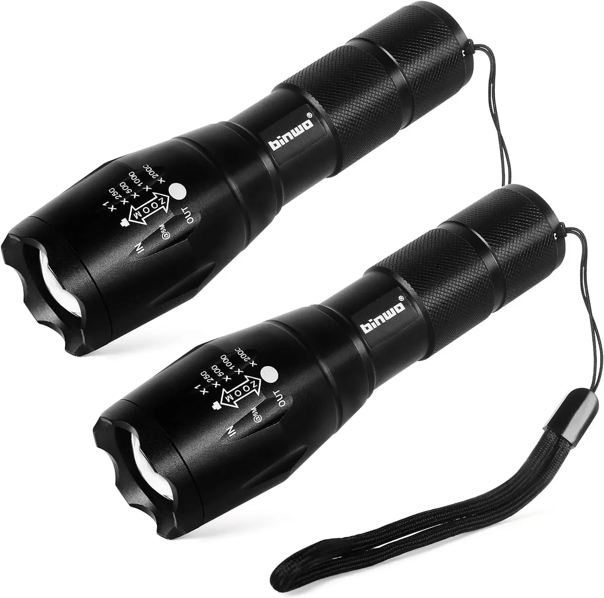 lelisten lelisten 2pack Small Zoomable Water-Resistant Tactical LED Flashlights 3000 Lumens 5 Modes — product photo