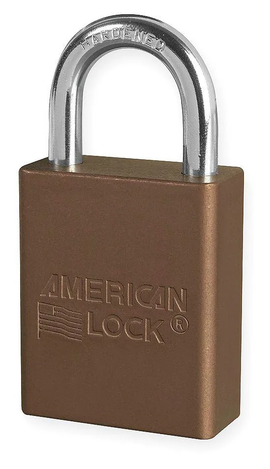 Brown anodised aluminium padlock with boron alloy shackle