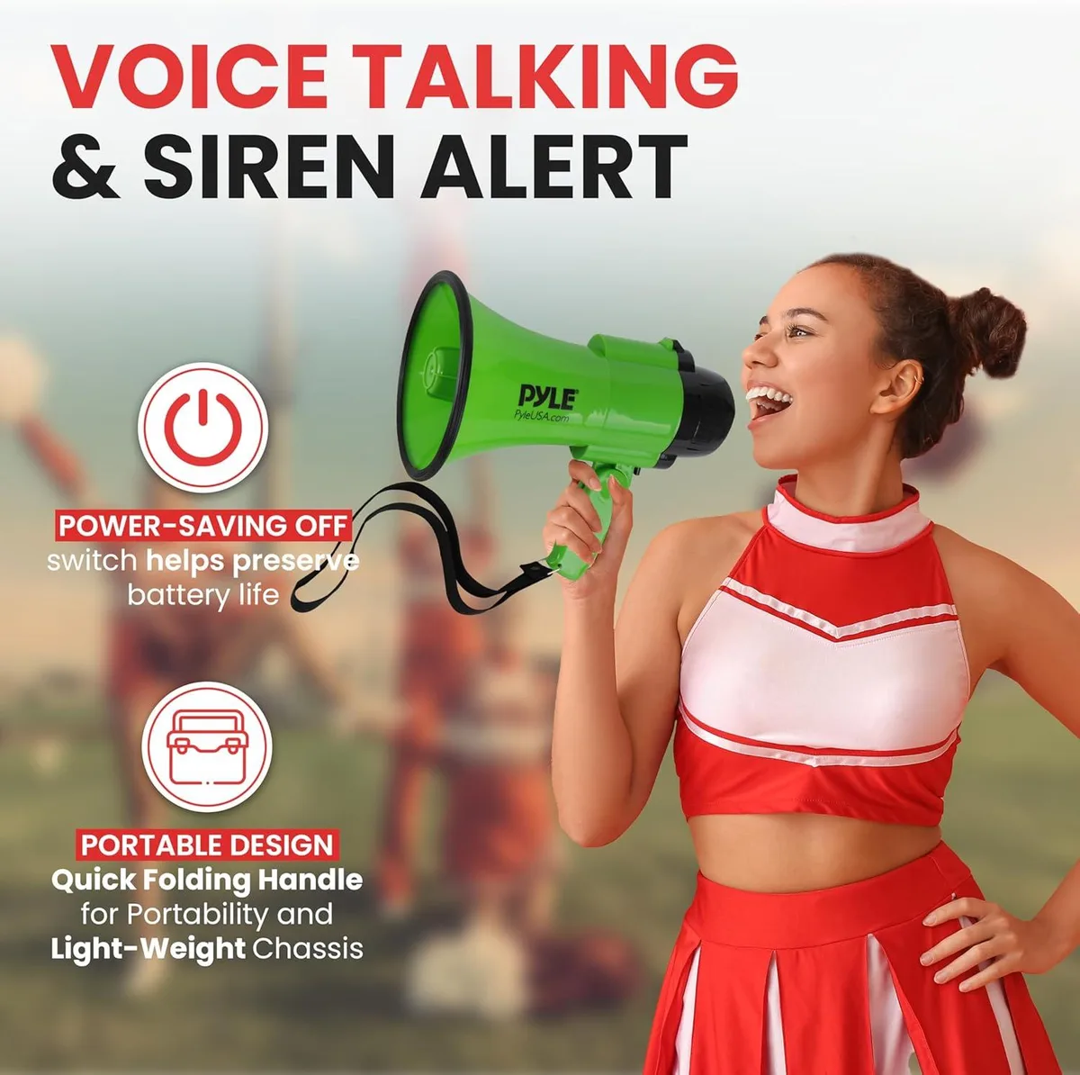 Pyle Pyle PMP32GR Compact Megaphone Speaker 30W 800yd Green — product photo