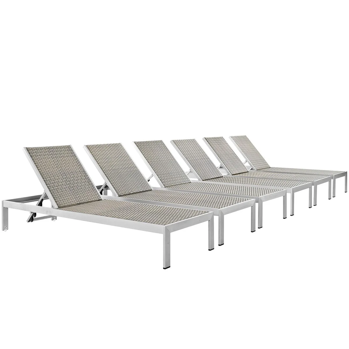 Modway Furniture Modway Furniture Shore Chaise Set of 6 Silver Gray — product photo