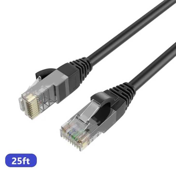 QualGear QualGear RJ45 Cat 6 Outdoor Ethernet Cable 25 ft Black — product photo