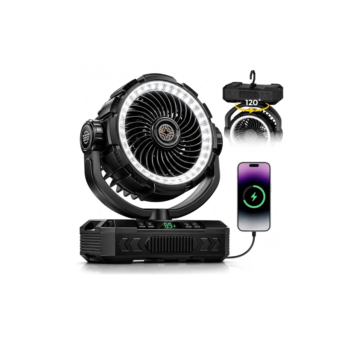  Ausic K20 20000mAh Outdoor Fan 12-60h 120° Oscillation — product photo