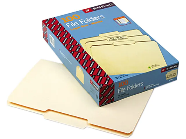 Smead Smead 15332 file folder, legal, manila, 11 pt, 100 per box — product photo