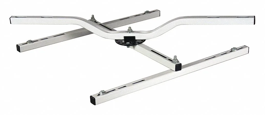 Rectangular powder-coated steel hanger bar with four contact points