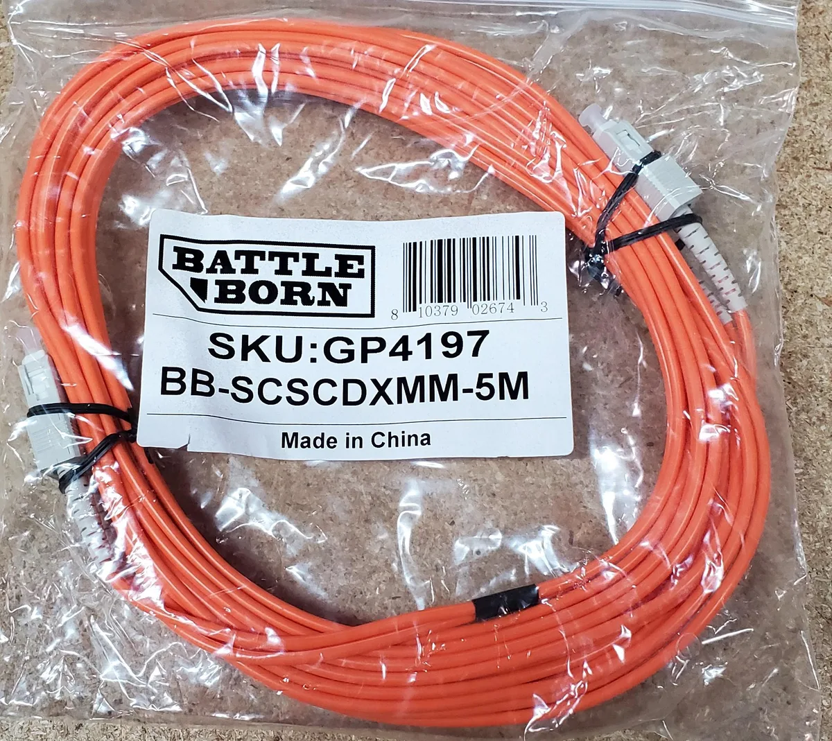 BattleBorn BattleBorn BB-SCSCDXMM-5M 5m SC-SC Duplex 62.5/125 Multimode Fibre Optic Cable — product photo