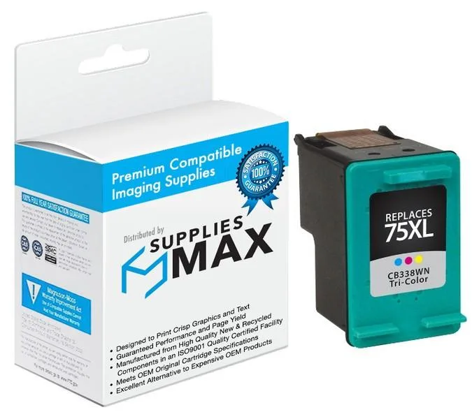 SuppliesMax SuppliesMax CB338WN 75XL Tri-Color Inkjet Cartridge 520 Pages — product photo