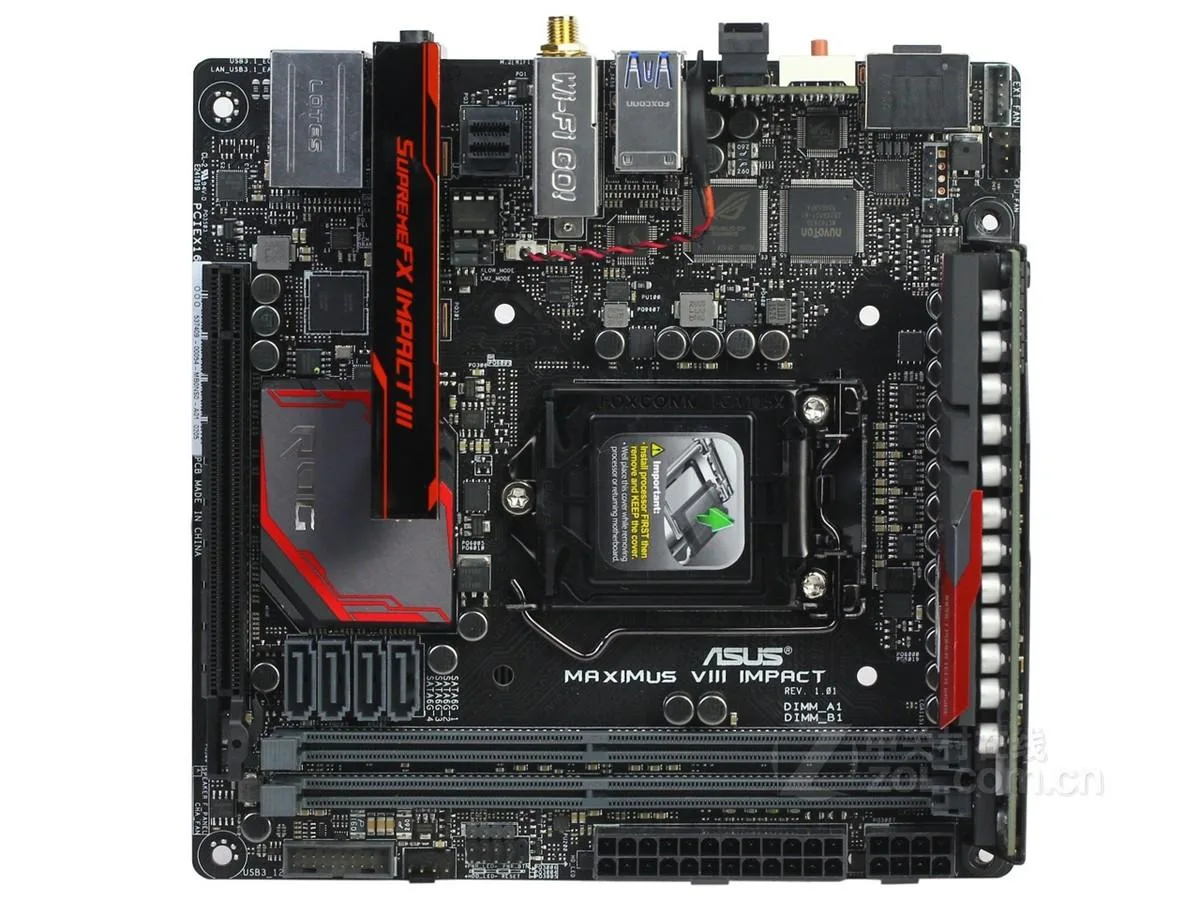 ASUS ASUS Maximus VIII Impact Z170 Mini-ITX motherboard 32GB DDR4 — product photo