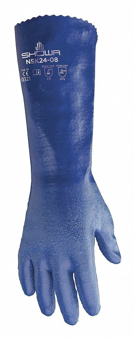 Showa Best Glove Showa Best Glove NSK24-10 Nitrile Chemical Resistant Gloves 14in L 15mil Blue — product photo