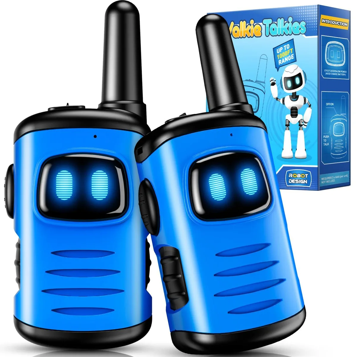  Comedyfun Mini Robot Walkie Talkies 2 Pack 400-470 MHz 10 Channels 62g — product photo