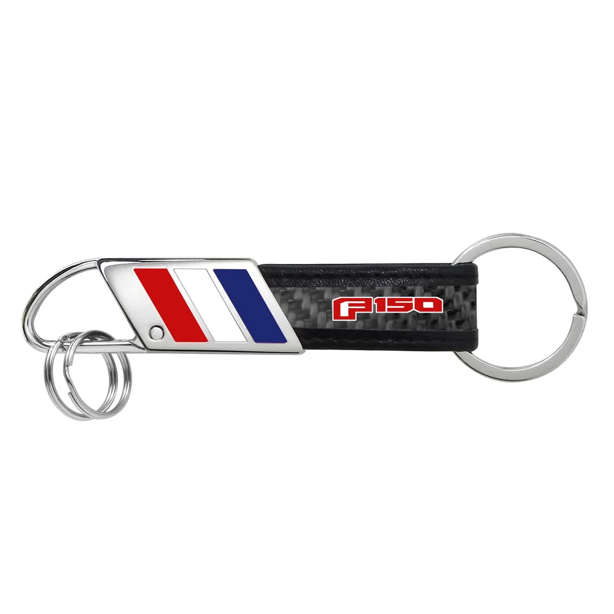 iPick Image, LLC iPick Image, LLC Ford F150 2015+ Key Chain Red on Carbon Fiber Leather — product photo