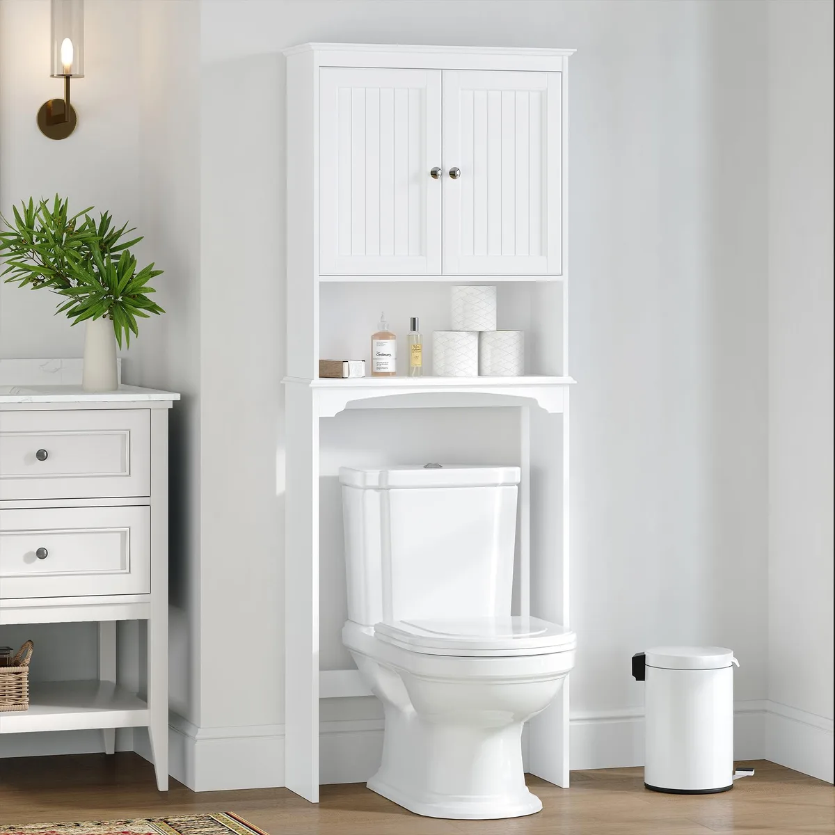  Decolav SS19-SPT-BA32 Over Toilet Cabinet White 24.8in W x 66in H — product photo