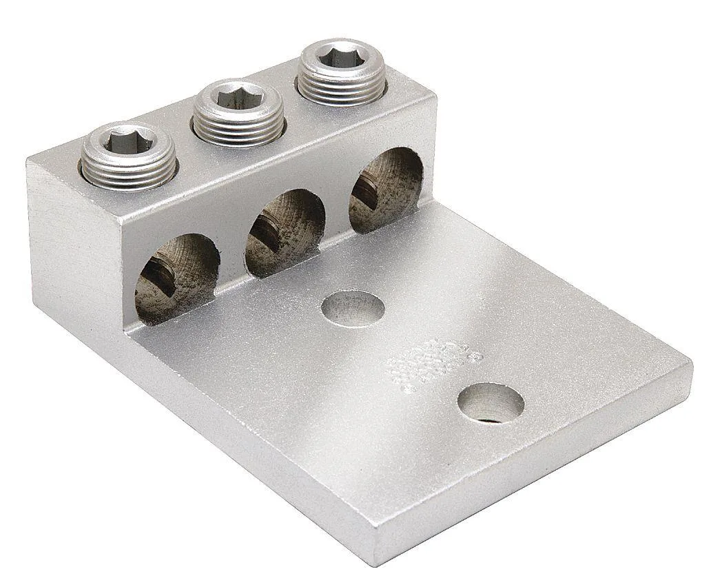 Aluminum four-hole lug with hex socket, silver finish
