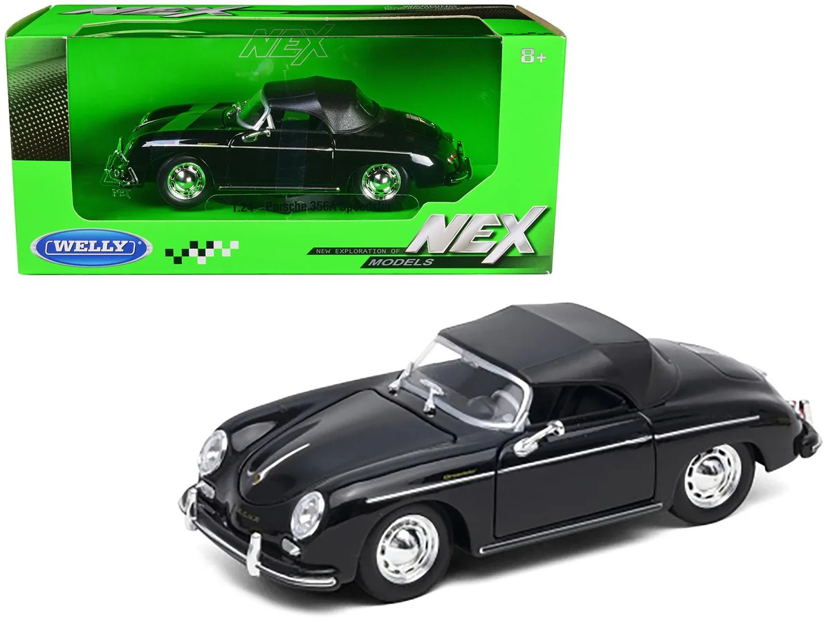 Welly Diecast Welly Diecast Porsche 356A Speedster Soft Top Black NEX Models 1/24 Diecast Model Car — product photo