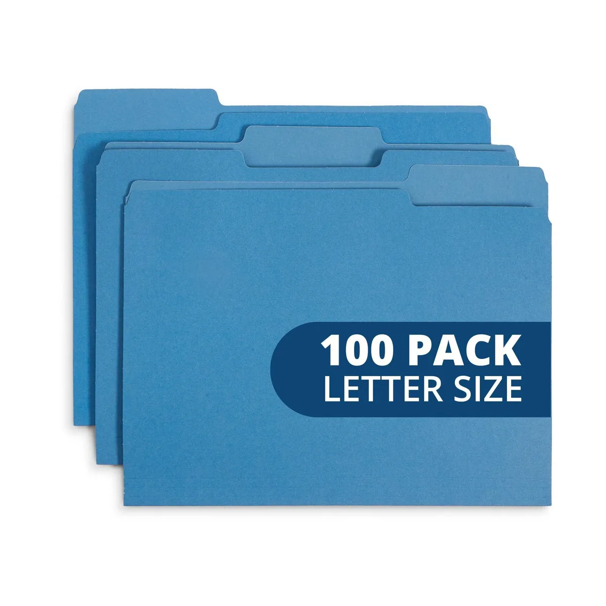  Pendaflex Blue File Folders 1/3 Cut Tab Letter Size 100 Count — product photo