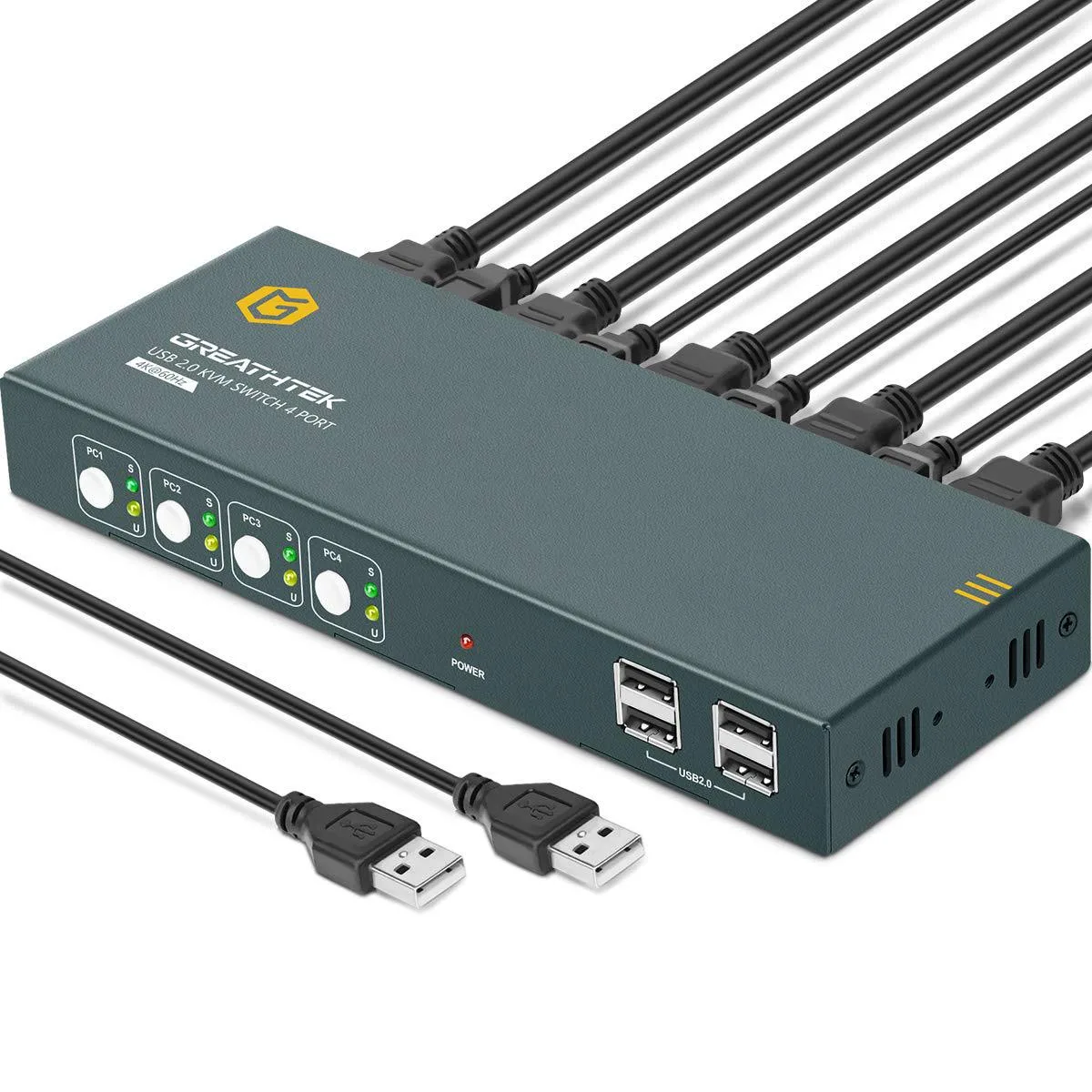 FOCUSTEC FOCUSTEC 4-port HDMI KVM switch 4K@60Hz 4 USB 2.0 — product photo