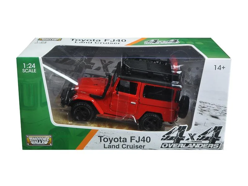 MOTORMAX MOTORMAX Toyota FJ40 Land Cruiser Red 4x4 Overlanders 1/24 Diecast Hobby Collectible — product photo