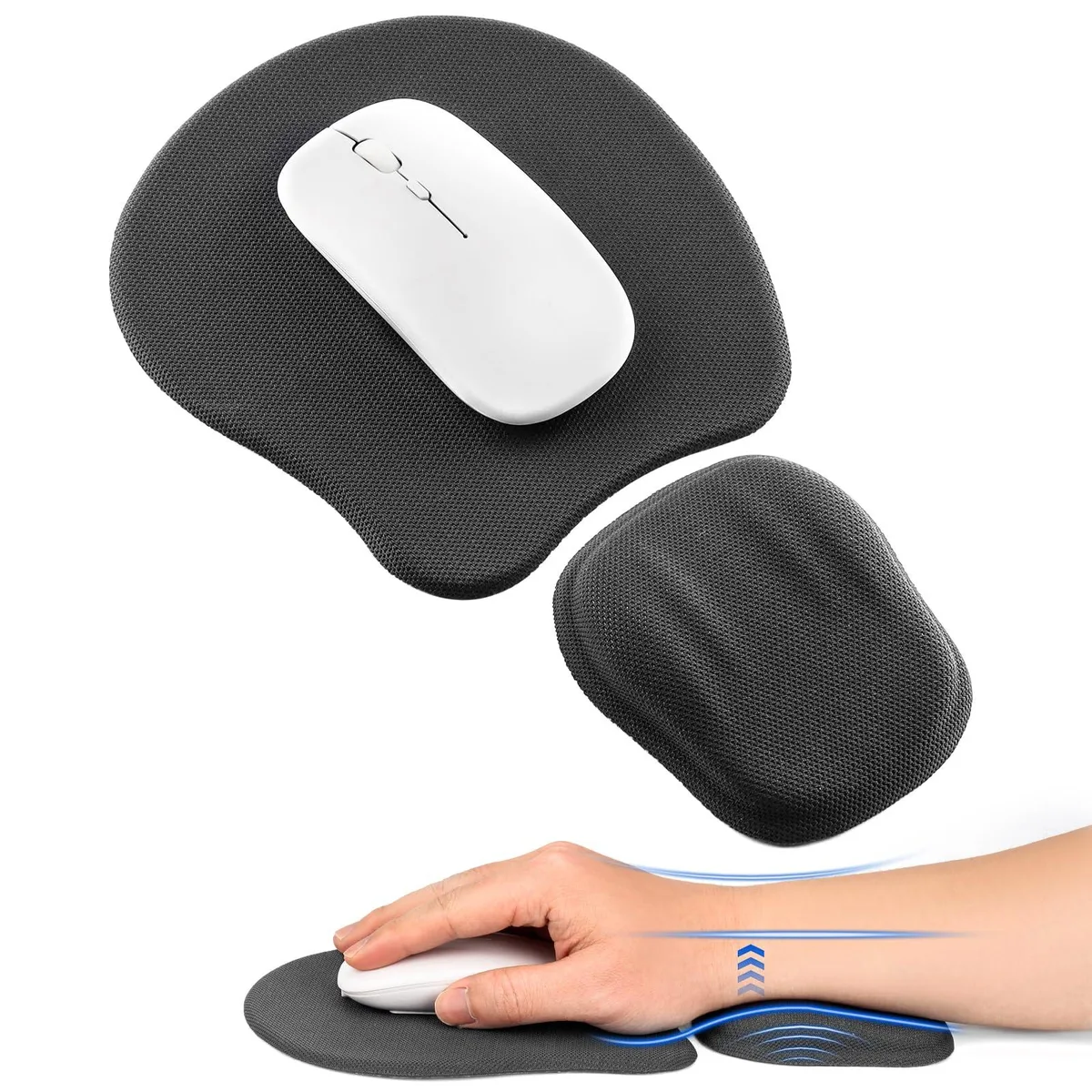  Ulikem Mouse Pad &amp; Wrist Rest Set Rock Gray 6.69 in — product photo