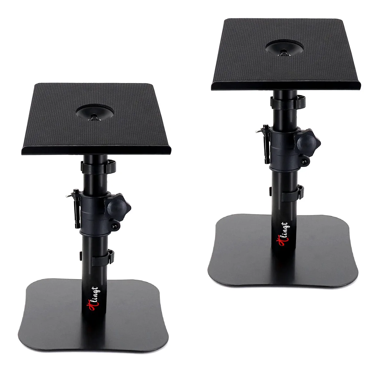 Avid 3"-4" Desktop Speaker Stands Pair Black Alloy Steel Height Tilt Adjust — product photo