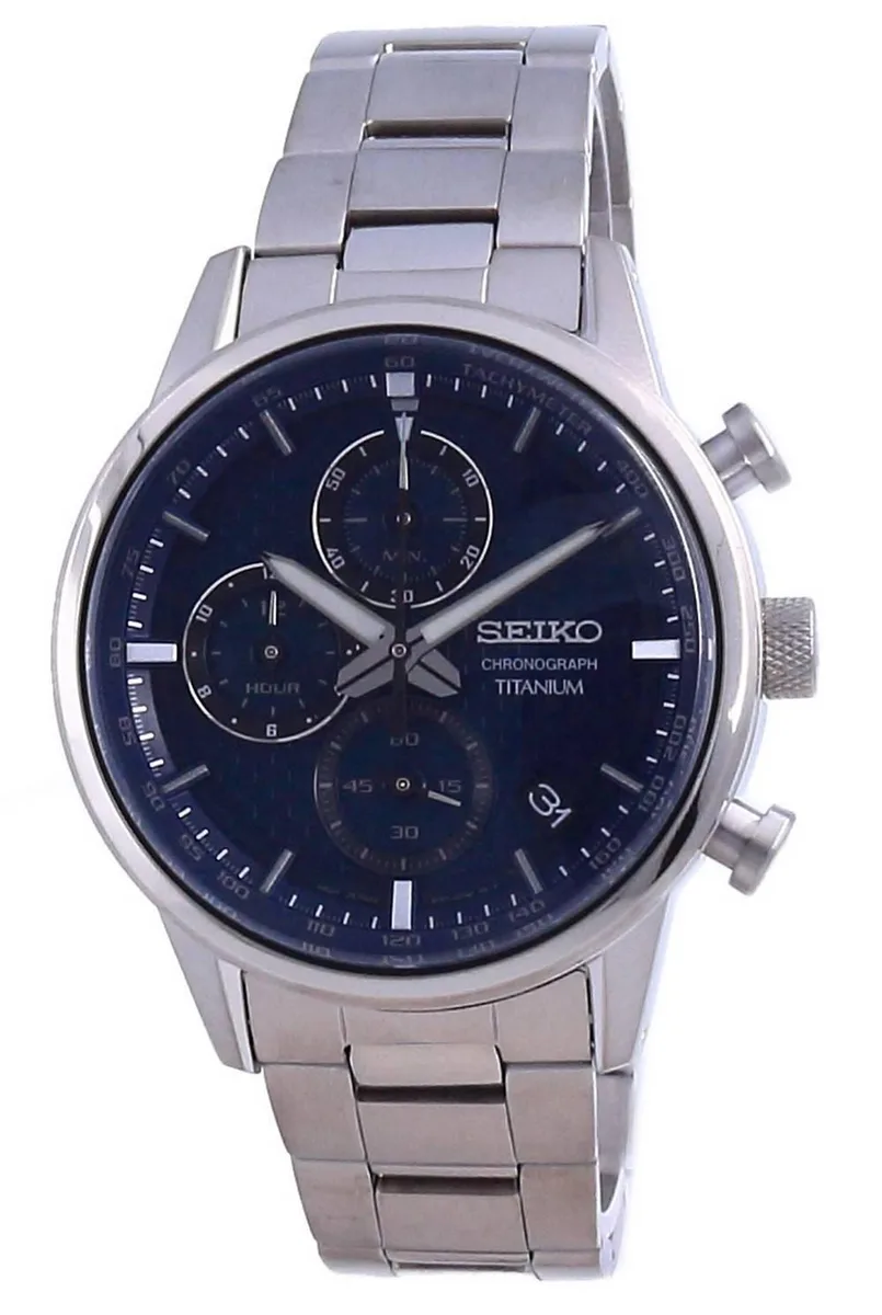 Seiko Seiko Titanium Chronograph Quartz SSB387P1 Blue Dial 42mm 100m — product photo