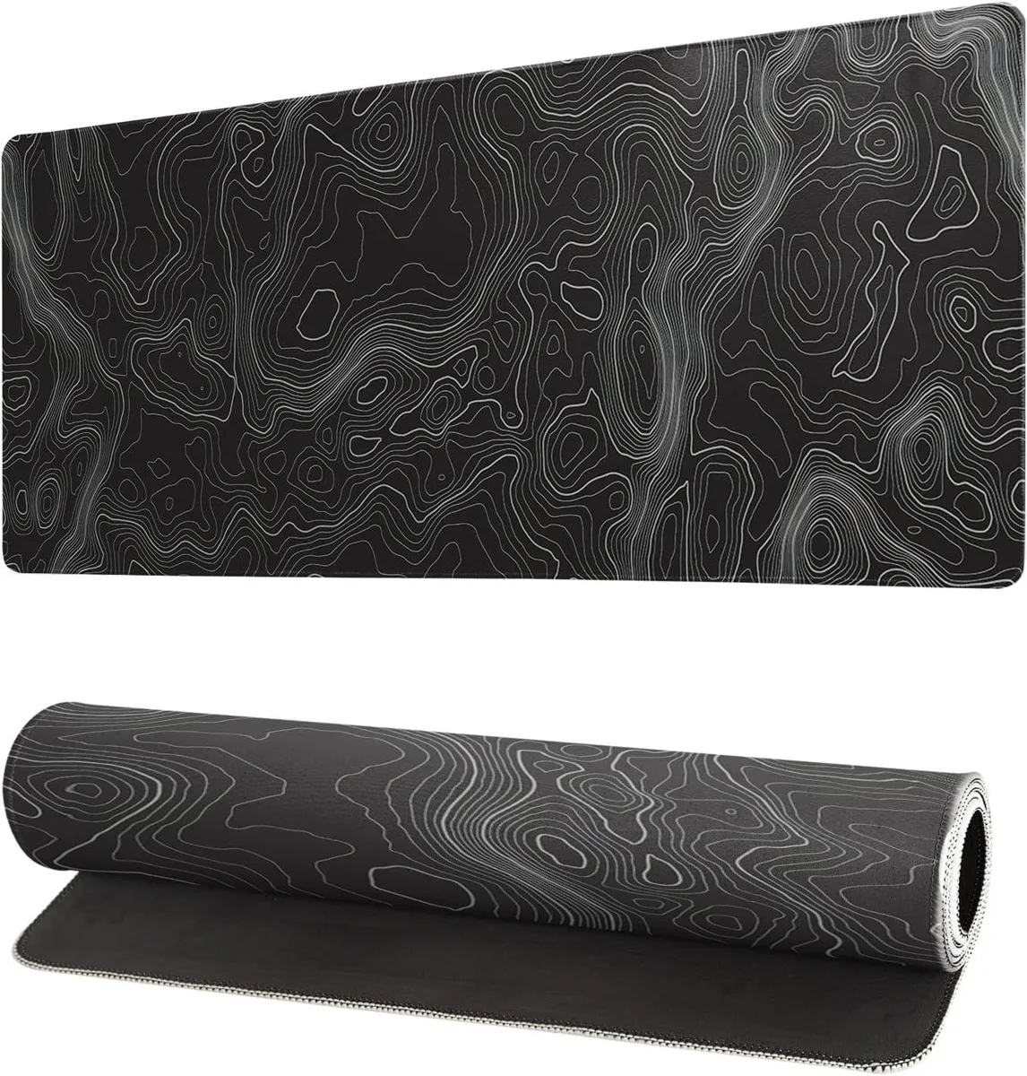 BAOFENG BAOFENG Topographic Contour Extended Mouse Pad 27.6x11.8 Inch 3mm Stitched Edge — product photo