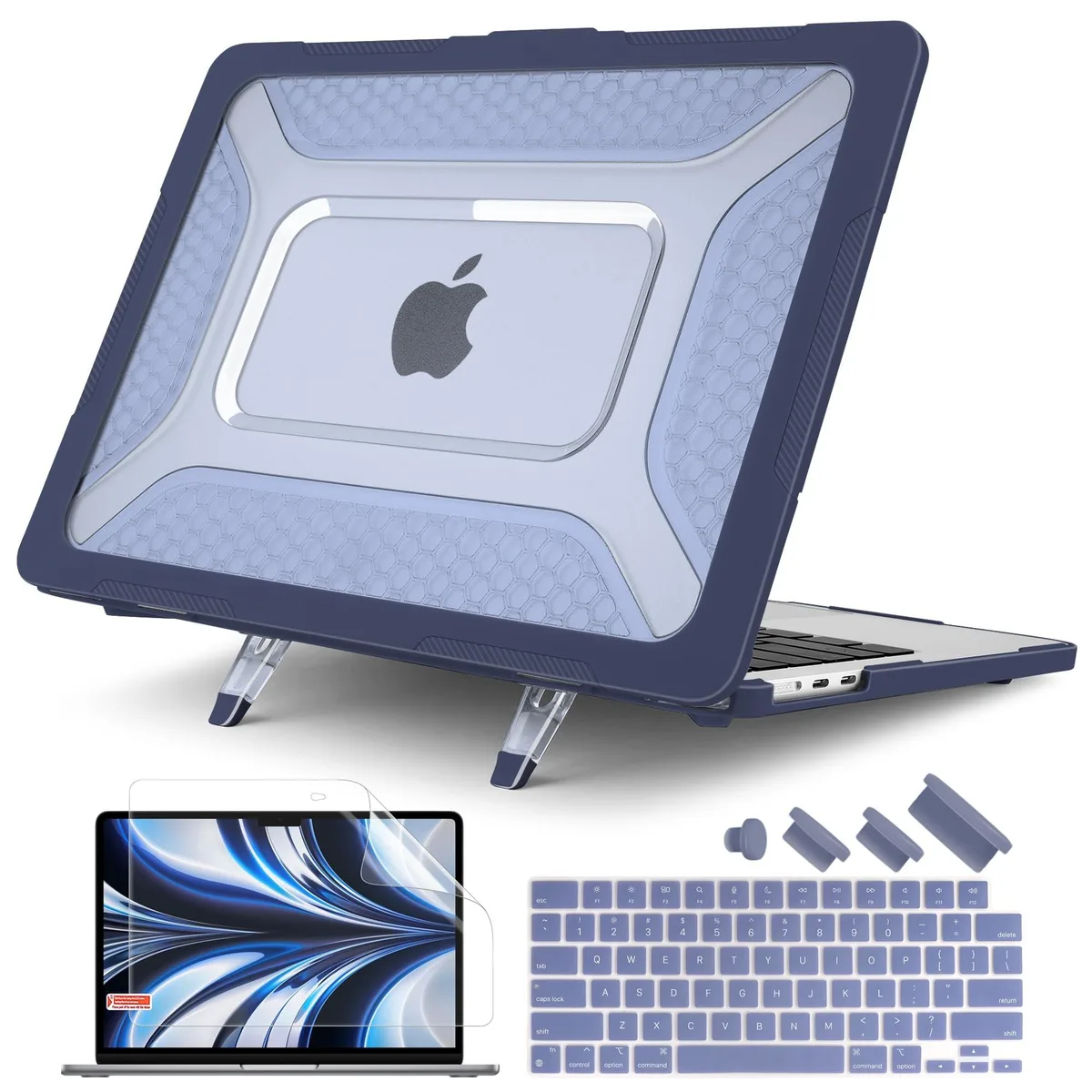 Batianda Batianda Heavy Duty Case MacBook Air 15 inch 2023 2024 2025 Navy 2 in 1 accessory — product photo