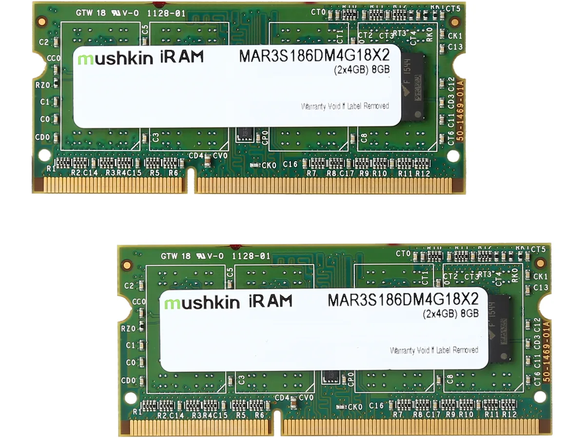 Mushkin Enhanced Mushkin Enhanced iRam 8GB (2 x 4GB) DDR3L 1866 SO-DIMM memory upgrade MAR3S186DM4G18X2 — product photo