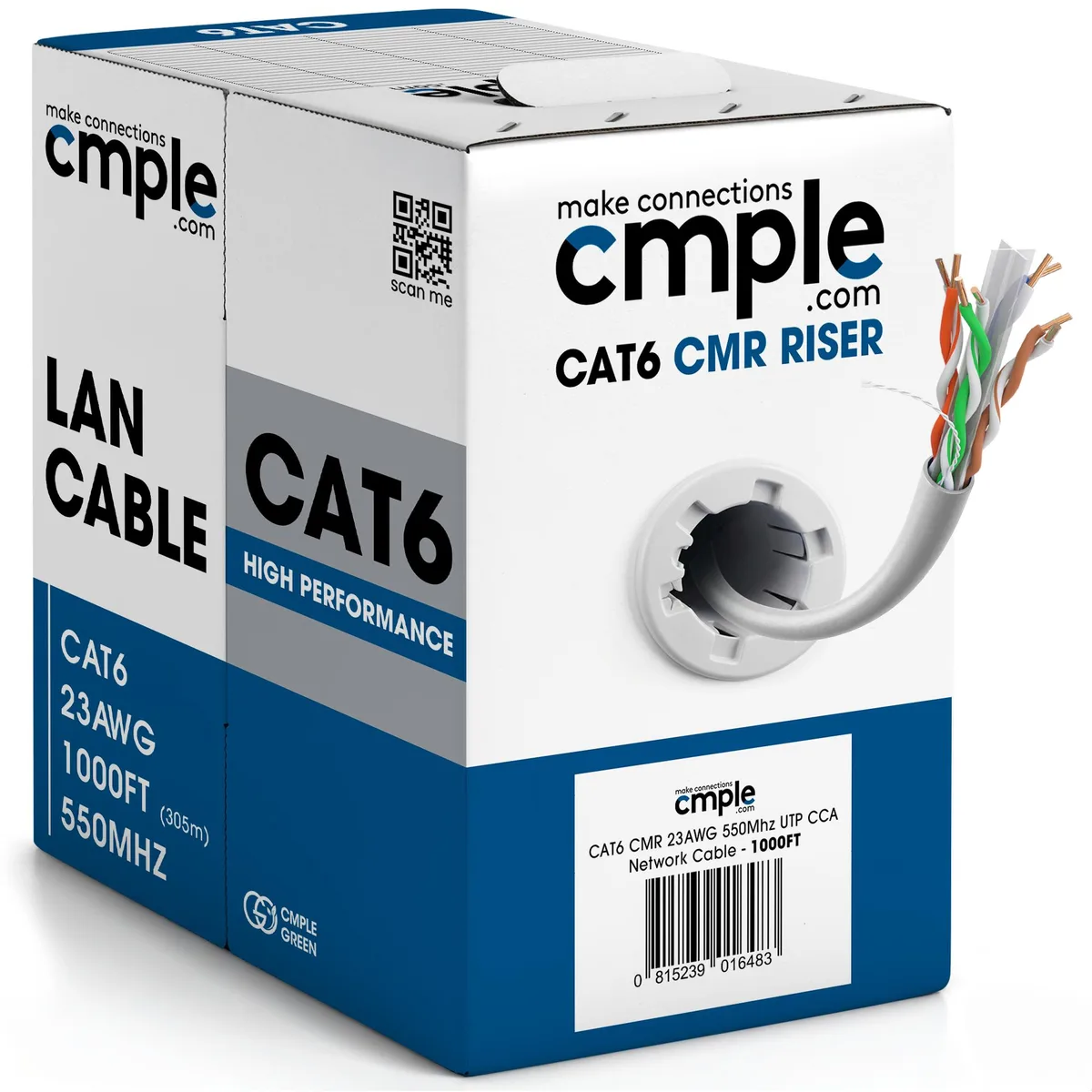 CMPLE CMPLE Cat6 UTP 23AWG 1000 ft 550 MHz White — product photo