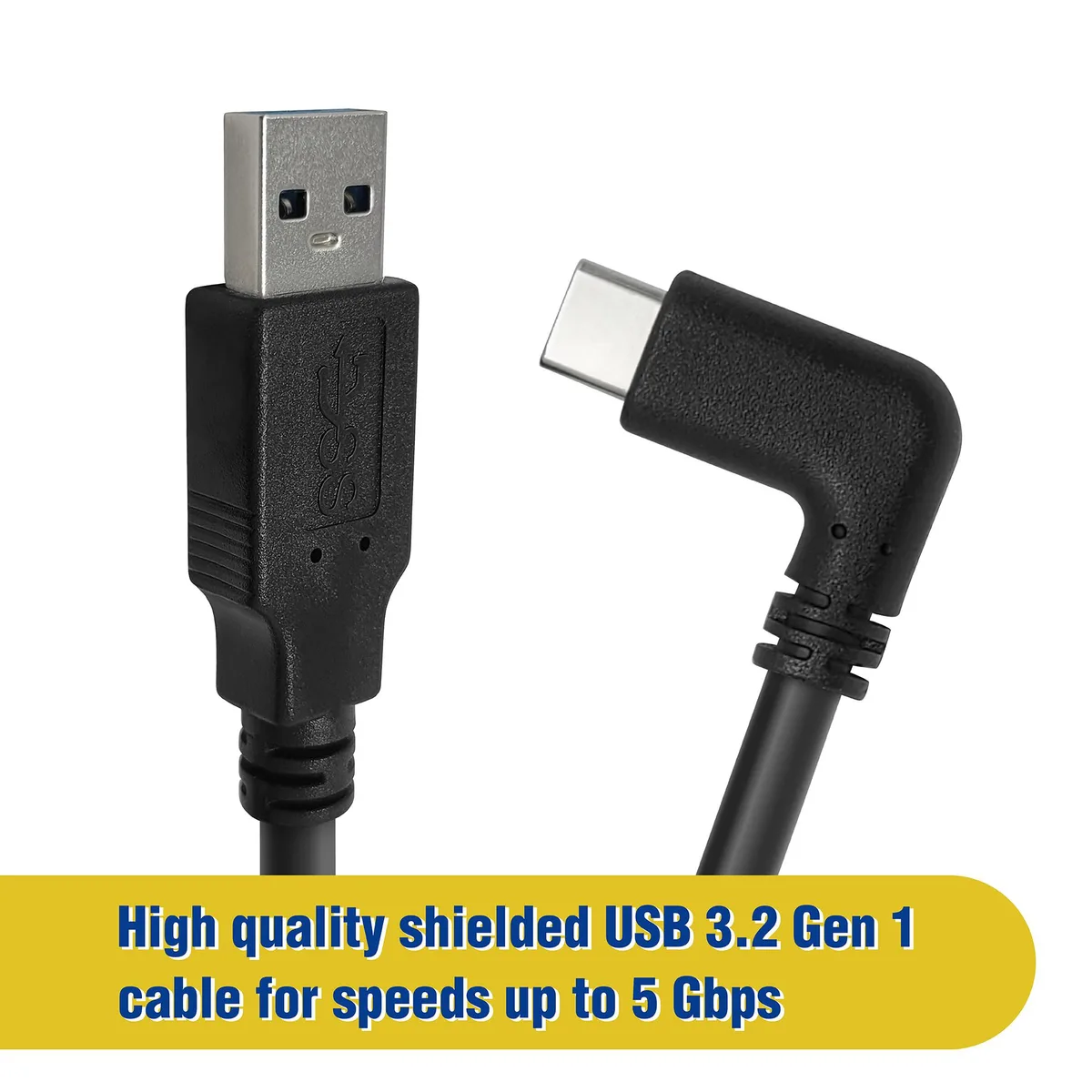 Micro Connectors Micro Connectors 16 ft USB 3.2 Gen 1 Right Angle C to A Cable — product photo