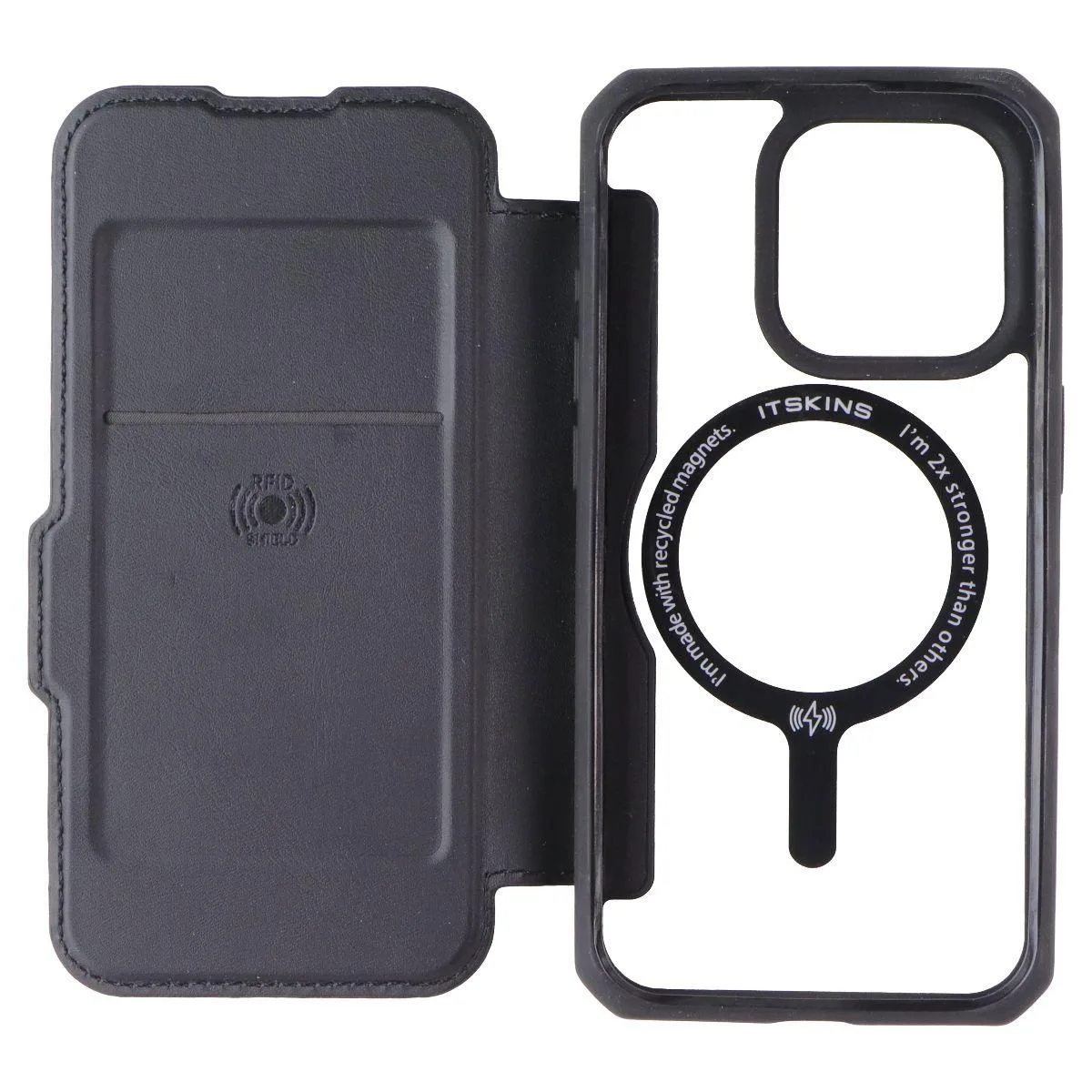 ITSKINS ITSKINS Hybrid_R MagFolio Case for iPhone 15 Pro Black — product photo