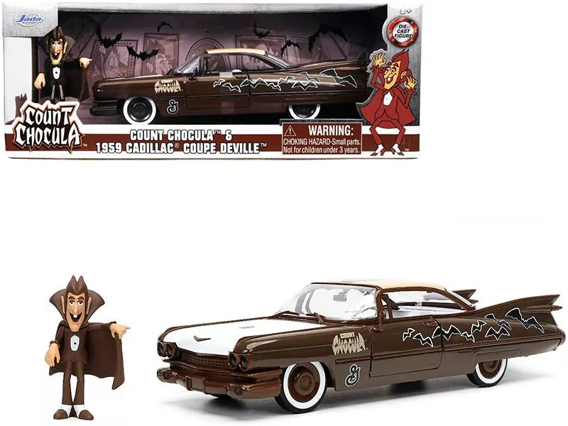 Jada Jada 1959 Cadillac Coupe DeVille Brown White Count Chocula 1/24 Diecast Vehicle — product photo