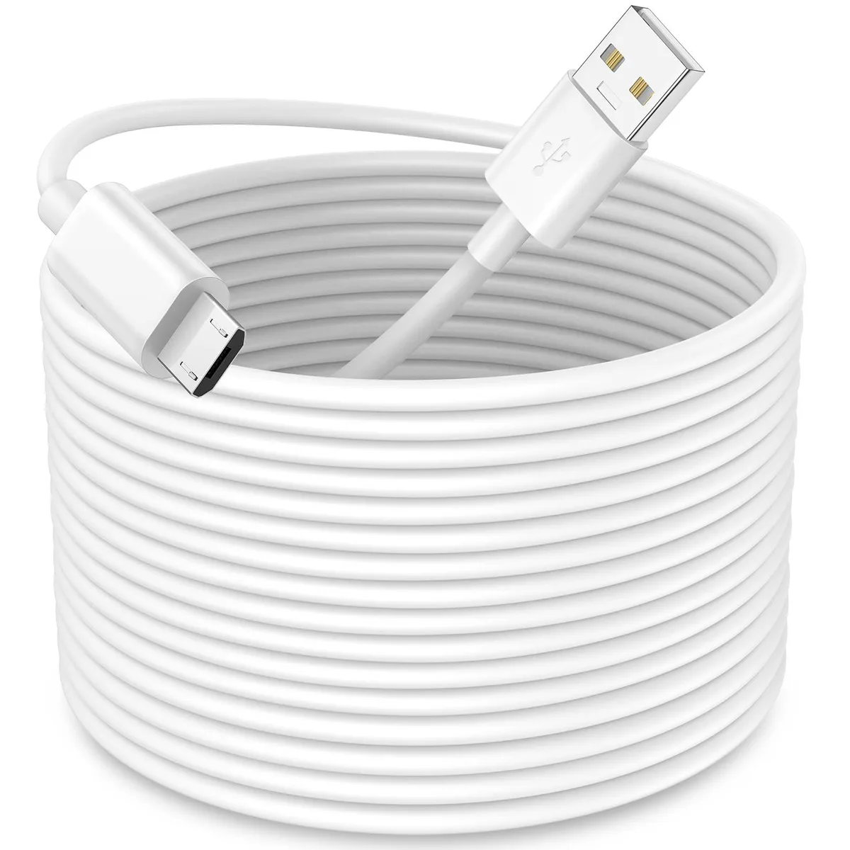  Accessory Power iMangoo-0756 USB A to Micro USB Camera Cable 33FT White with 10 Clips — product photo