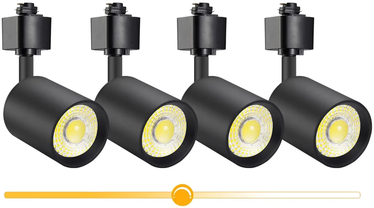  VANoopee 10W Dimmable LED Track Lighting Heads H Type 3000K 800lm 24° CRI90+ Black 4 Pack — product photo