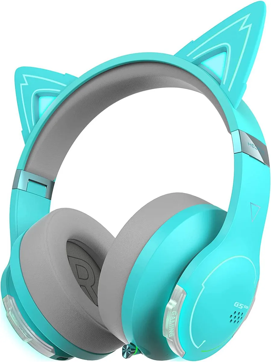 Edifier Edifier CAT G5BT Turquoise Gaming Headset with Magnetic RGB Cat Ears — product photo