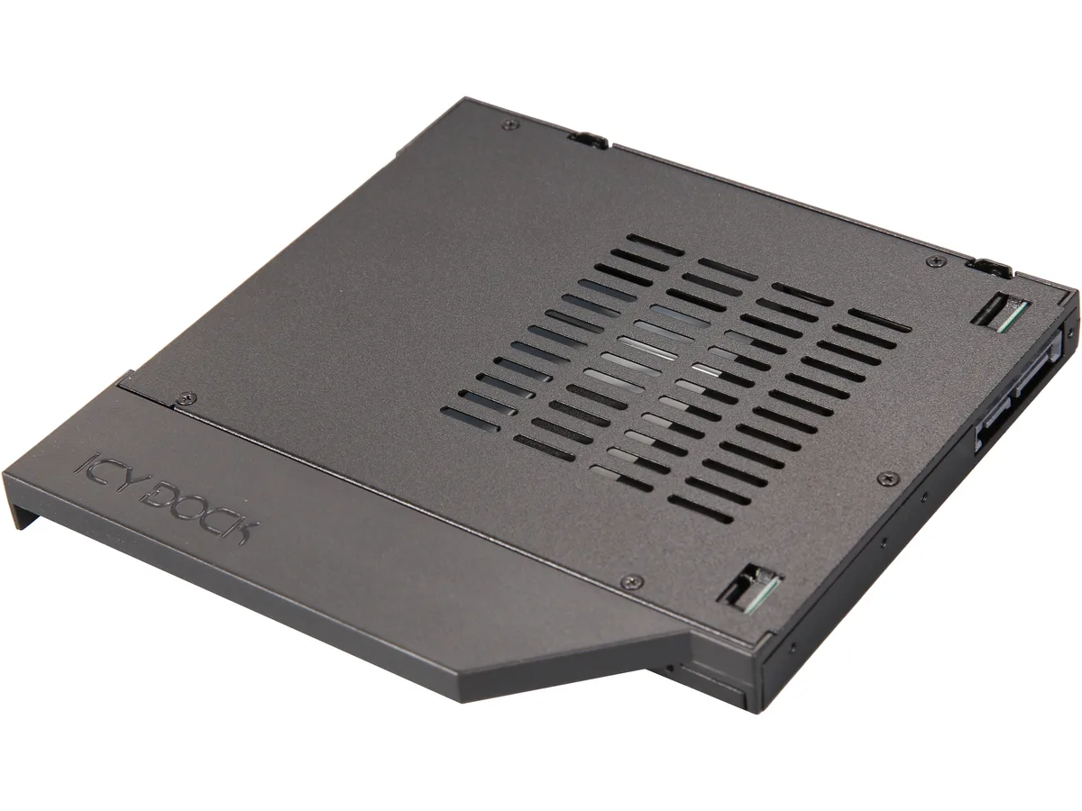 ICY DOCK ICY DOCK MB411SPO-1B 2.5" SATA HDD/SSD mobile rack for 12.7mm slim ODD bay hdd accessory — product photo