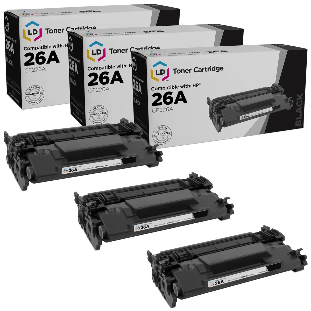 LD Products LD Products HP 26A CF226A Compatible Toner Cartridge Black 3-Pack 3100 Pages — product photo