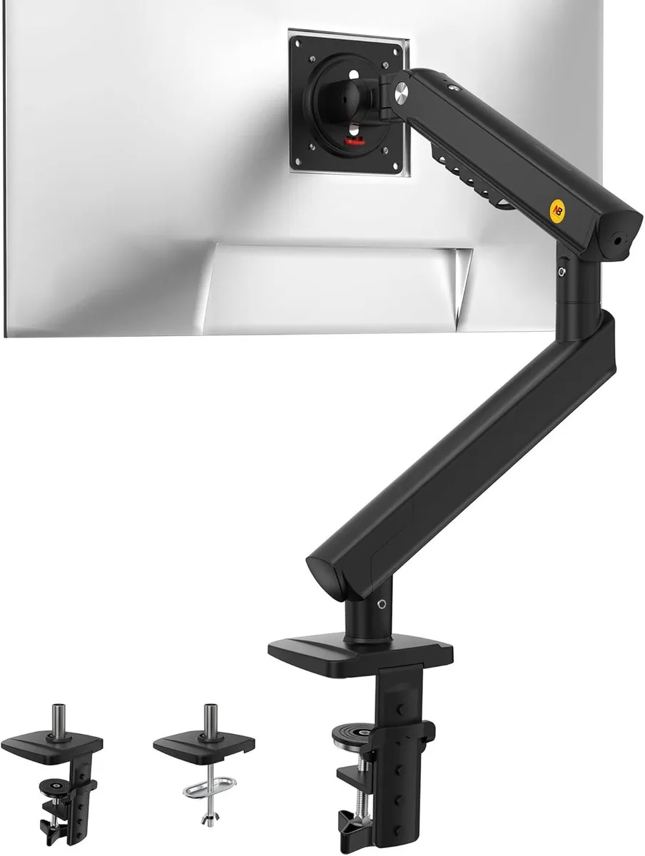 Black monitor arm with spring joints and VESA base